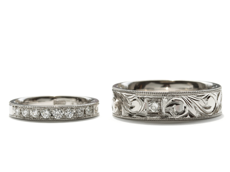 【10861話】婚約指輪の宝石や結婚指輪をリフォームして夫婦のペアリング作り