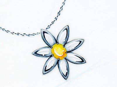 マーガレットの花ペンダント