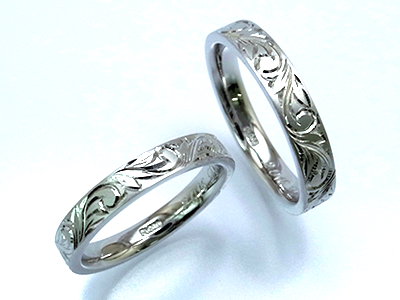 手作り結婚指輪で作ったハワイアンジュエリー結婚指輪
