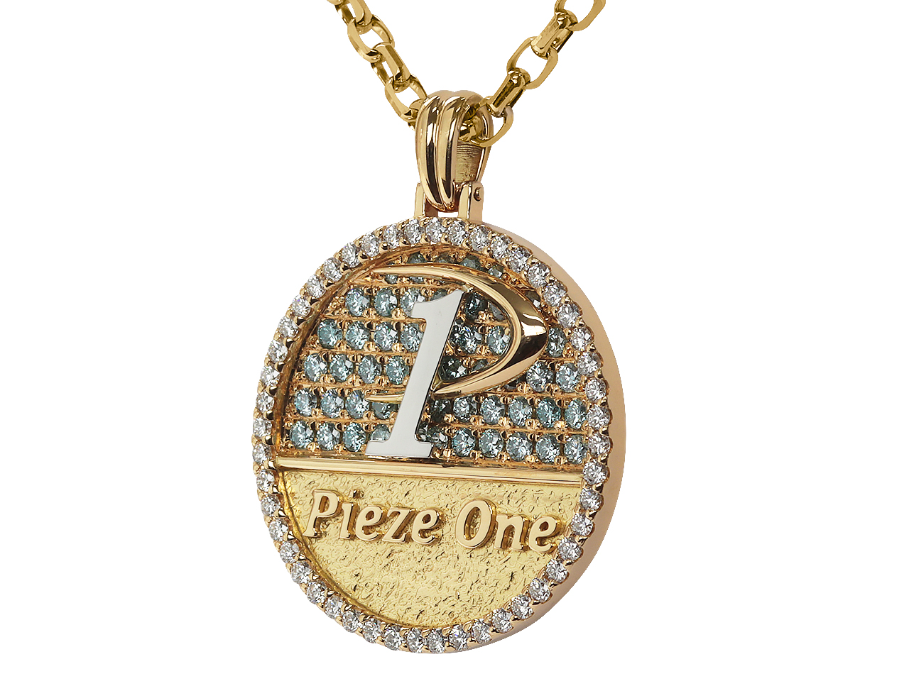 メンズロゴペンダントのオーダー｜K18×Pt×天然ダイヤ