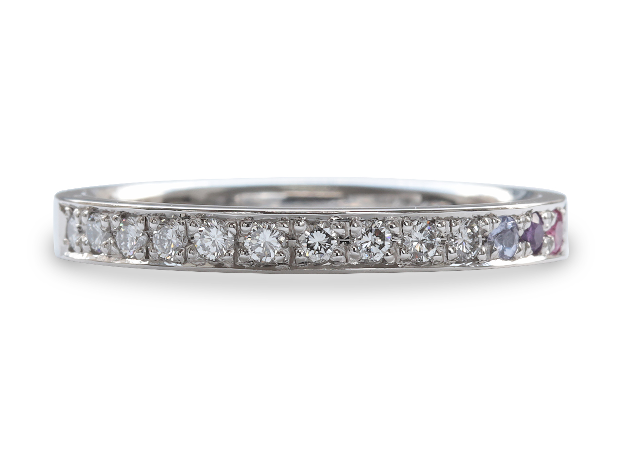 母の婚約指輪の残った部分と結婚指輪で作る誕生石のエタニティ