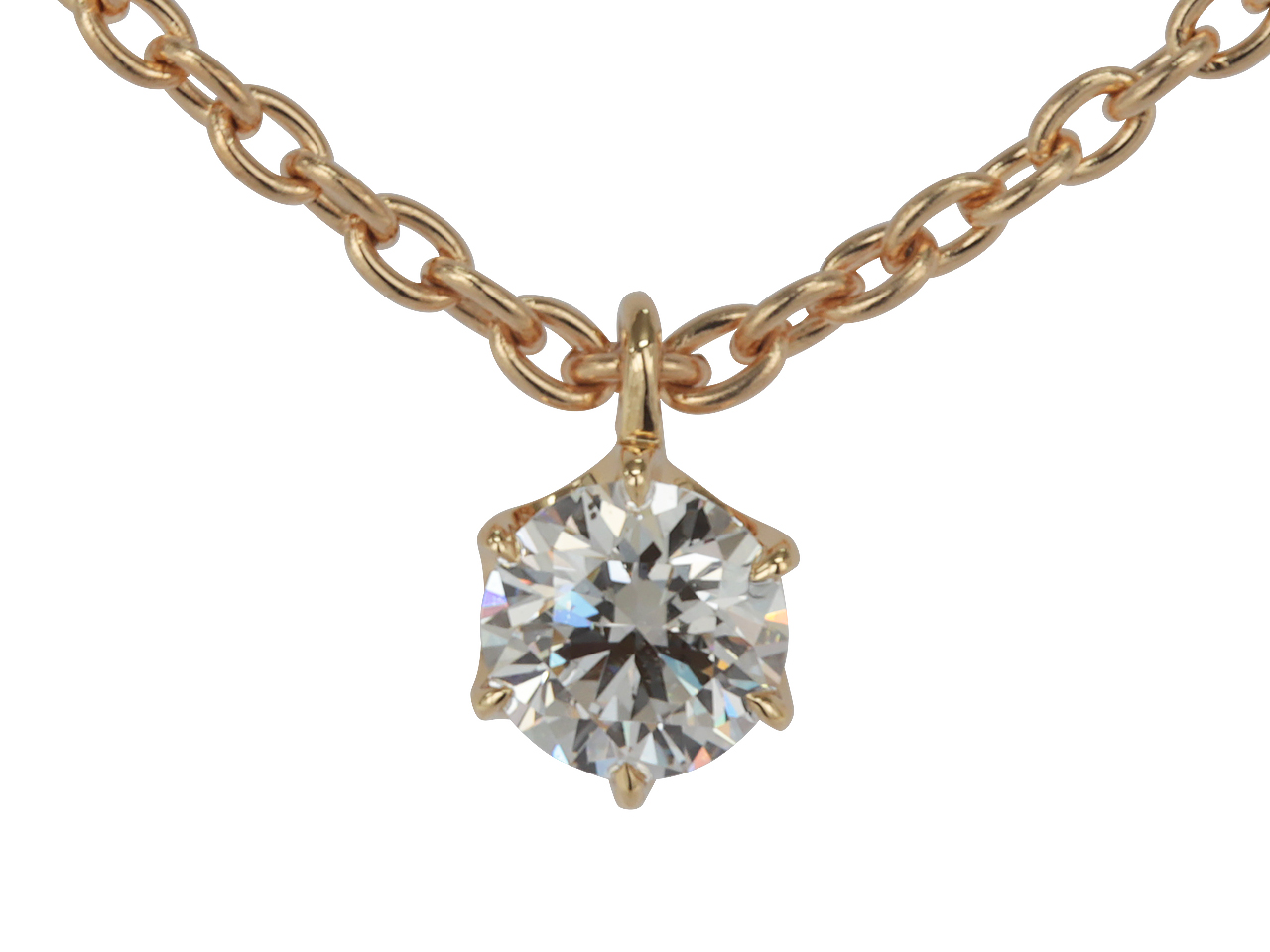 0.4ctの天然ダイヤを仕立てたイエローゴールドネックレス