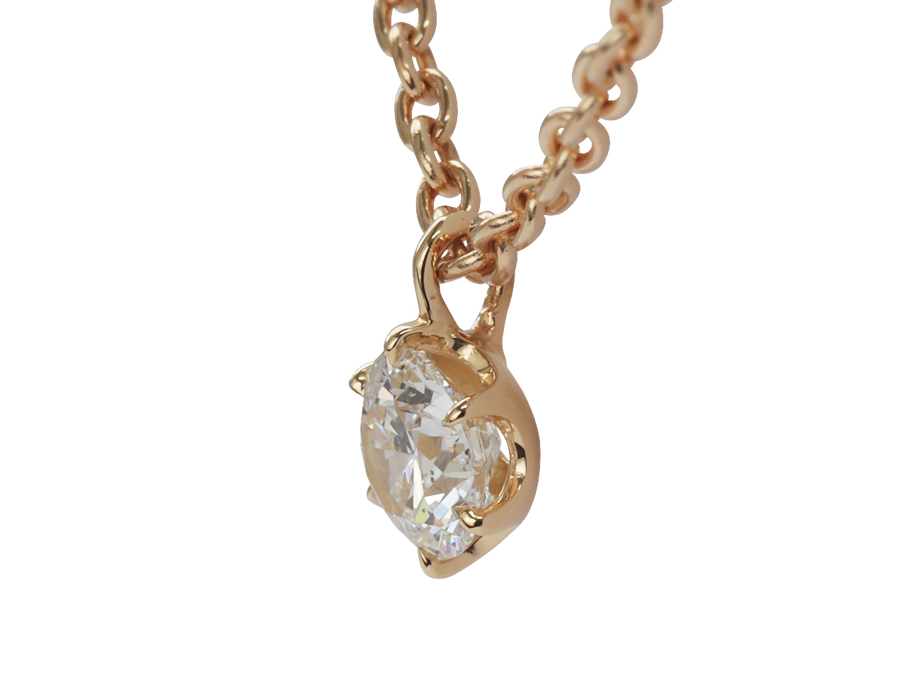 0.4ctの天然ダイヤを仕立てたイエローゴールドネックレス