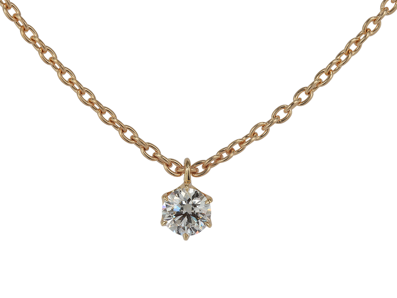0.4ctの天然ダイヤを仕立てたイエローゴールドネックレス