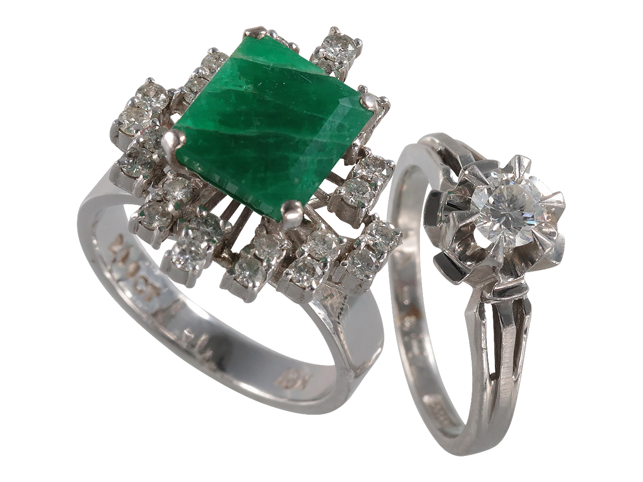 母の婚約指輪のプラチナと祖母の脇石ダイヤをエタニティリングに